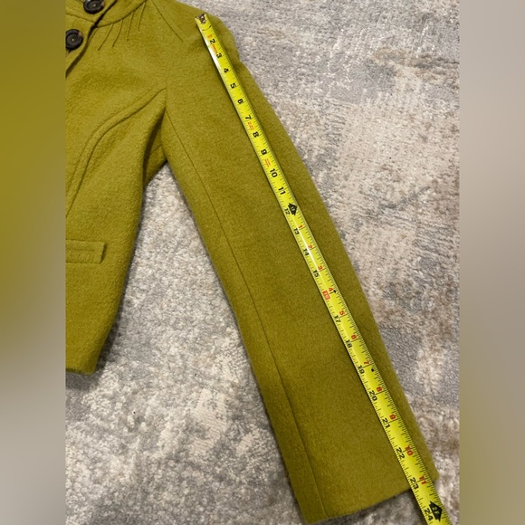 Boden 100% Wool 5 Button Lined Chartreuse Green Jacket Women’s Size 2 EUC - Picture 10 of 11